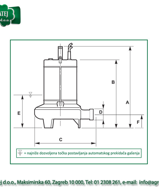 Rovatti potopna pumpa HS50V/B-015M2G 5